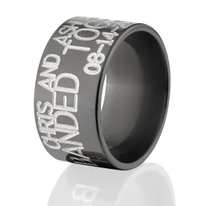 12mm Black Zirconium Duck Band - Men's Wedding Rings