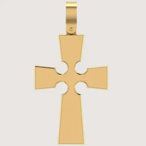 14k Gold Gothic Cross Pendant