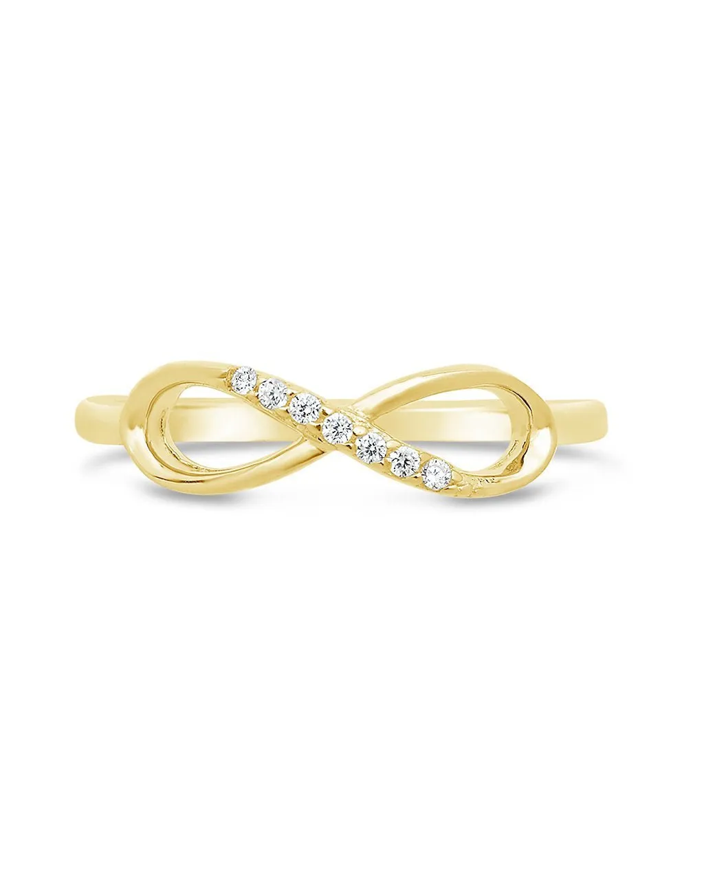 14K Gold Plated Sterling Silver Pave CZ Infinity Ring