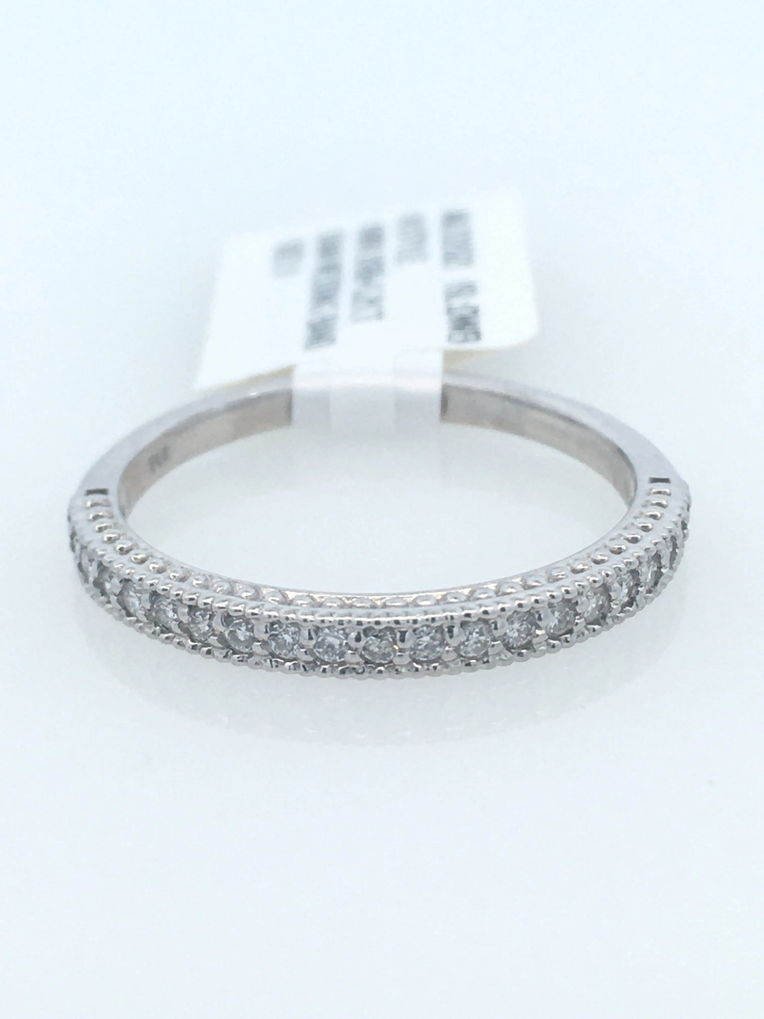 14K White Gold 0.25ct Diamond Milgrain Women's Wedding Band