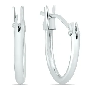 14K White Gold 12Mm Hoop Earrings 1.5Mm Gauges