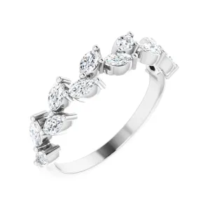 14K White Gold 5/8 CTW Natural Diamond Anniversary Band