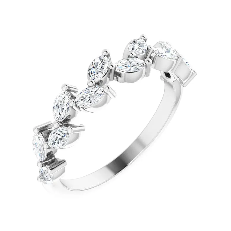 14K White Gold 5/8 CTW Natural Diamond Anniversary Band