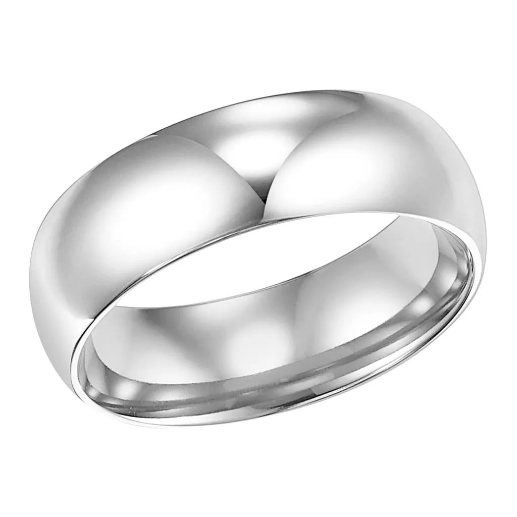 14K White Gold 6mm Comfort Fit Plain Wedding Band