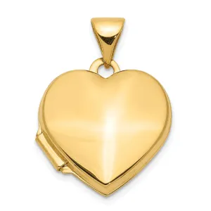 14k Yellow Gold Plain Heart Locket