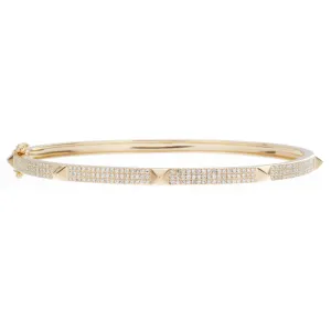 14k Yellow Gold Pyramid Bangle