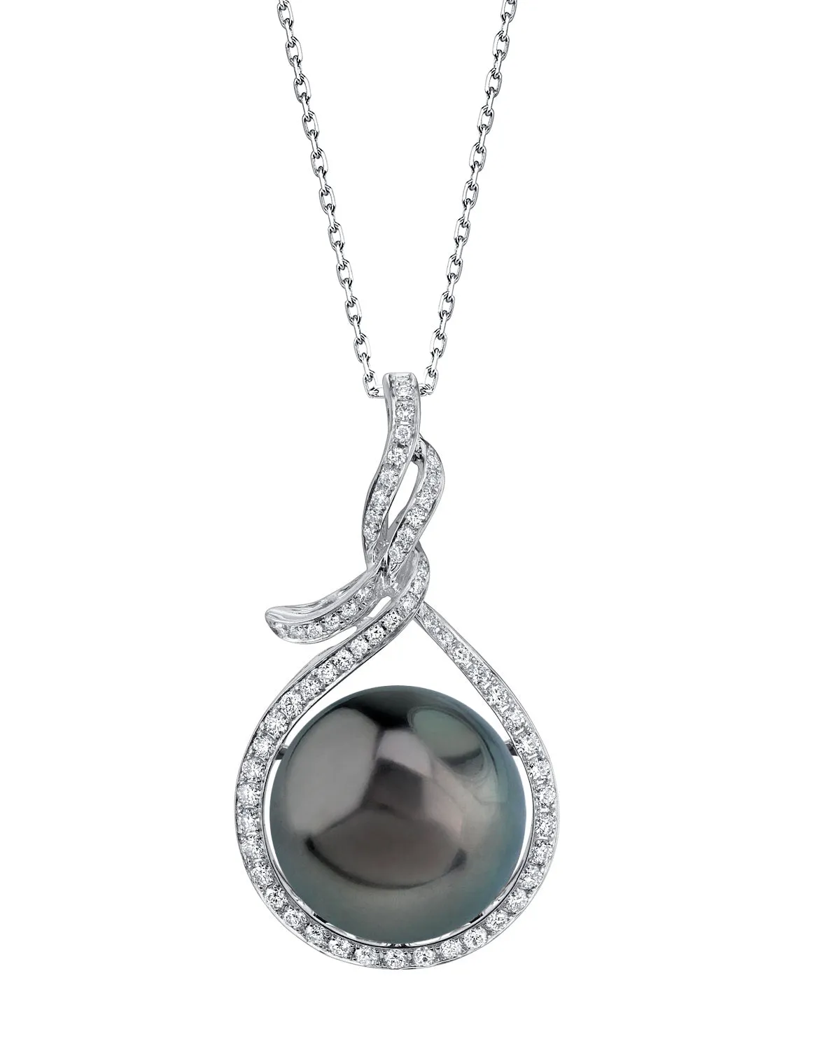 14mm Tahitian South Sea Pearl & Diamond Thedora Pendant