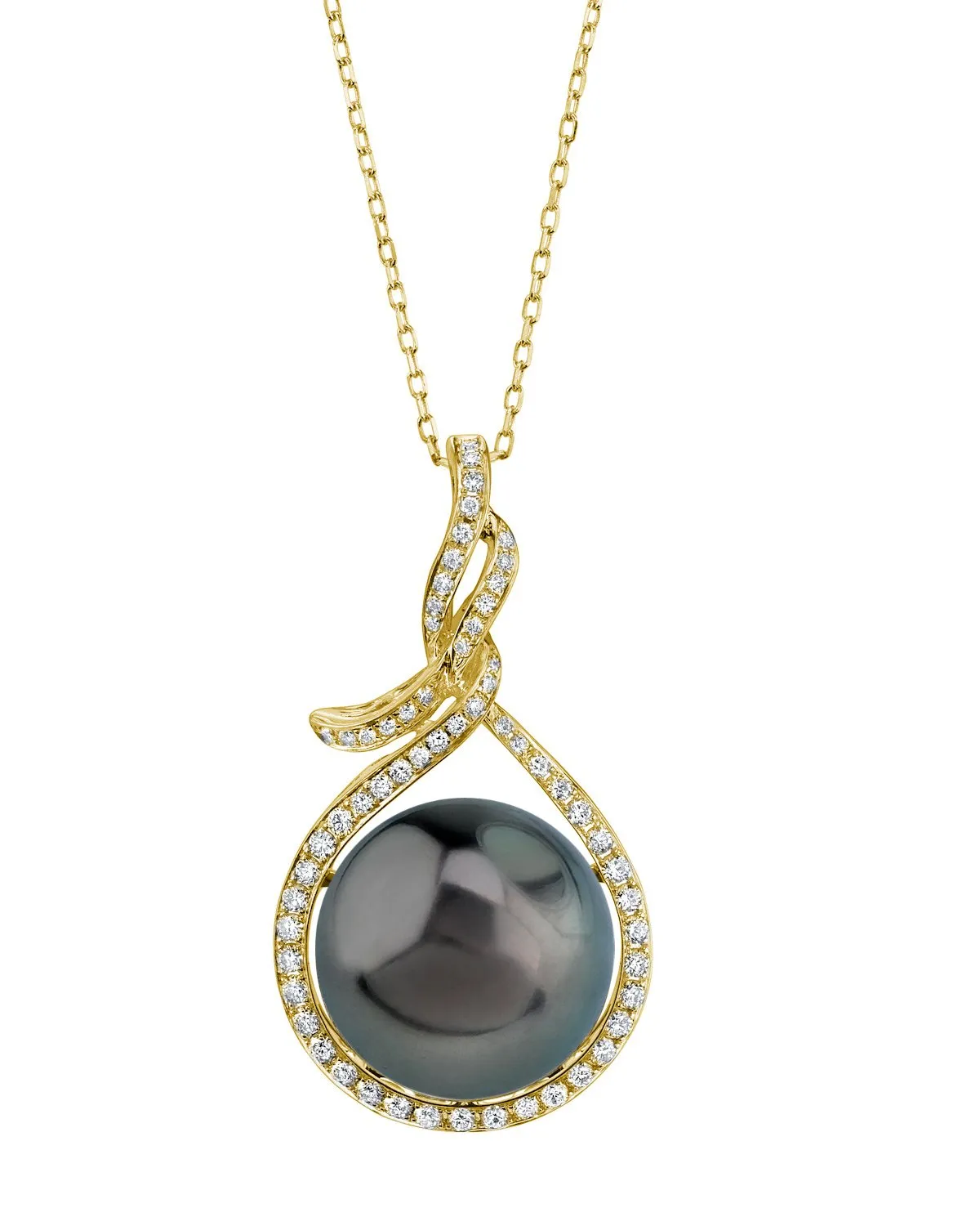 14mm Tahitian South Sea Pearl & Diamond Thedora Pendant