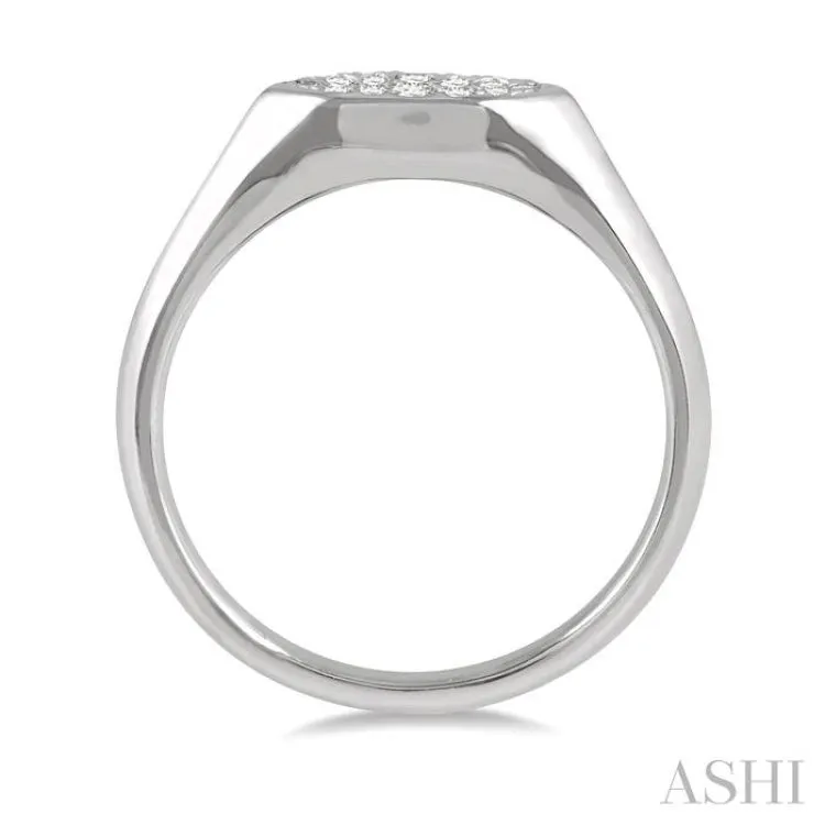 1/5 ctw Marquise Shape Lovebright Round Cut Diamond Ring in 14K White Gold