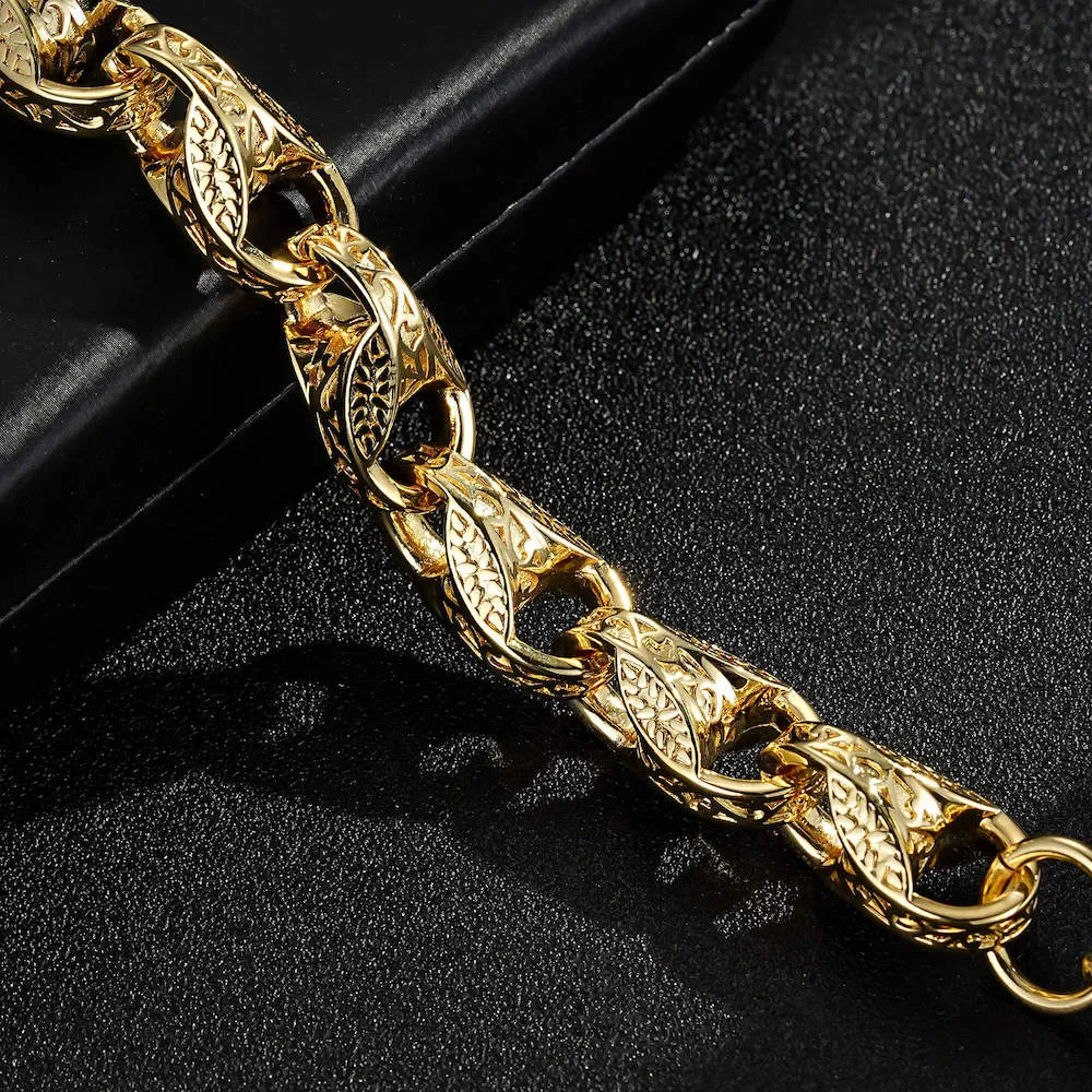 15mm Gold Filled 3D Tulip Bracelet with Albert Clasp 8/8.5 Inch