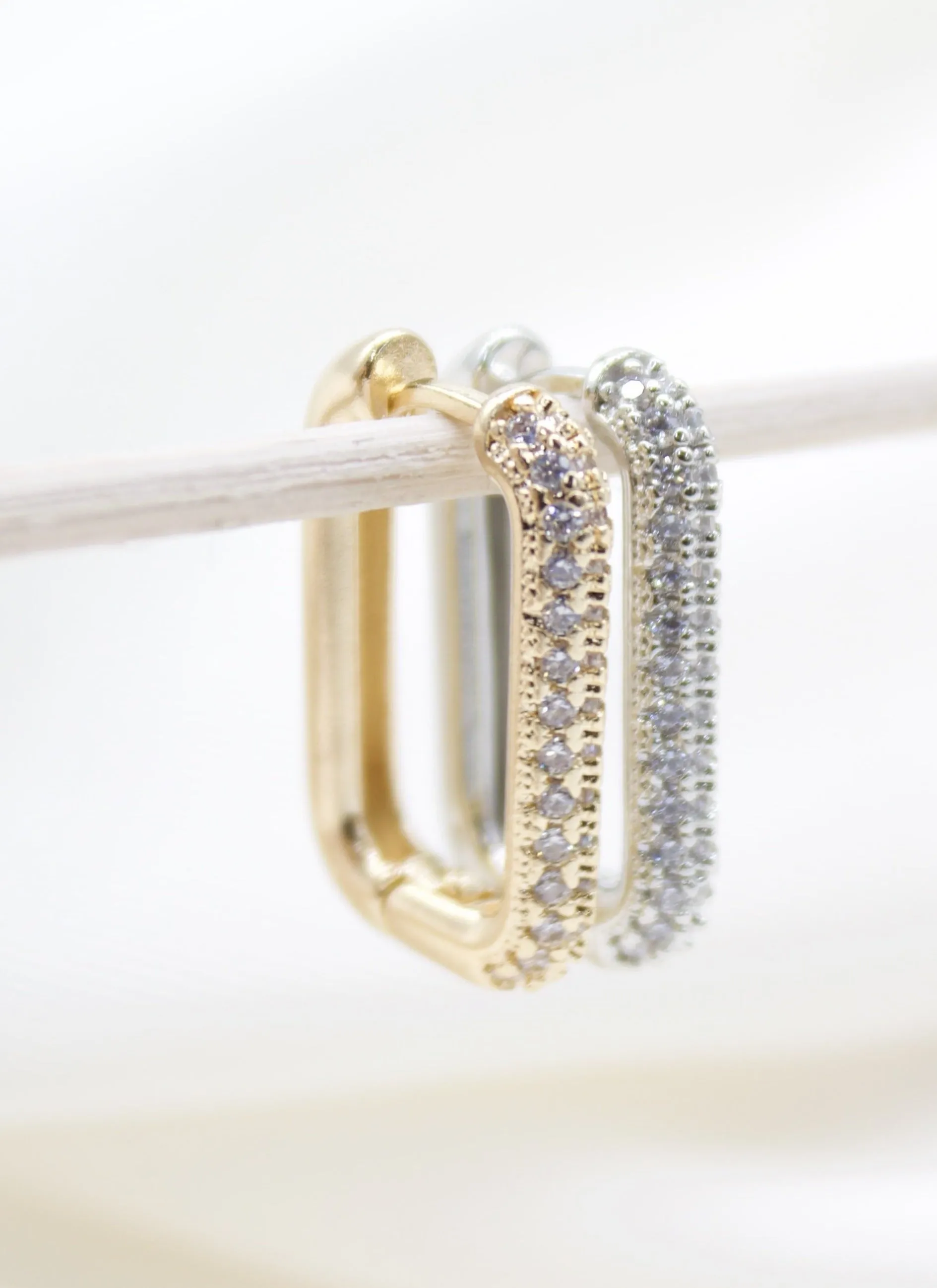 18K Gold Filled CZ Pave Huggies Earrings (L206)