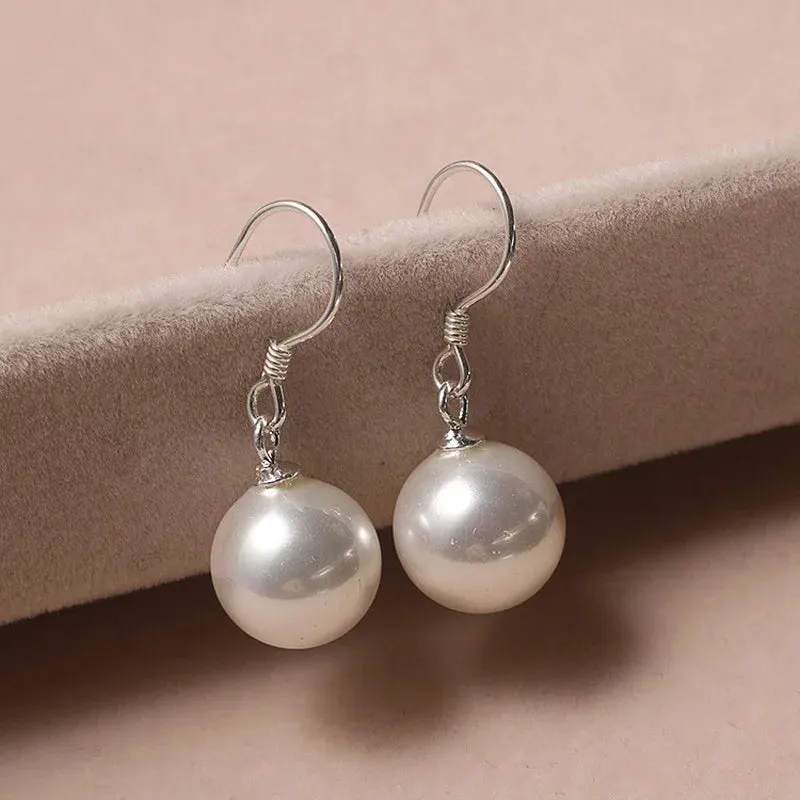 2023 Elegant and Fashionable Women's Water Drop Imitation Pearl Earrings Red and White Round Oval Wedding Jewelry Birthday Gifts