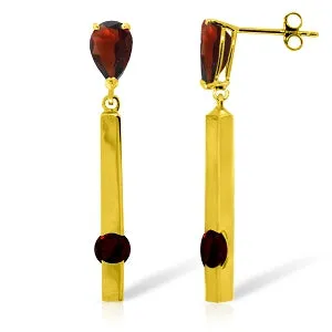 4.25 Carat 14K Solid Yellow Gold Chandelier Earrings Garnet