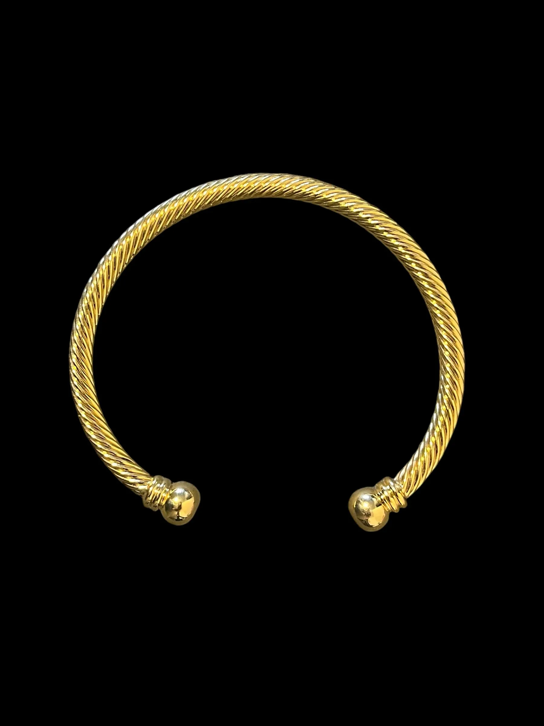 4mm Gold Filled Bonded Twisted Torque Adjustable Bangle