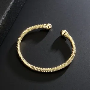 4mm Gold Filled Bonded Twisted Torque Adjustable Bangle