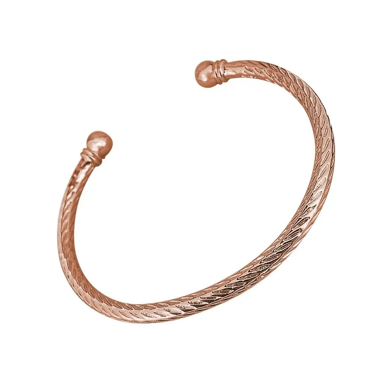 4mm Rose Gold Torque Bangle Adjustable