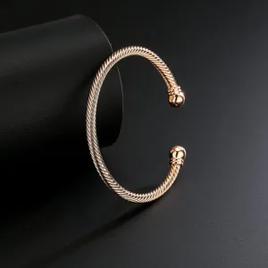 4mm Rose Gold Torque Bangle Adjustable