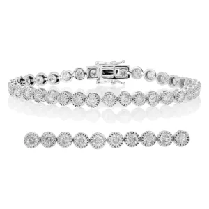 6 cttw Milgrain Diamond Tennis Bracelets in 14K White Gold