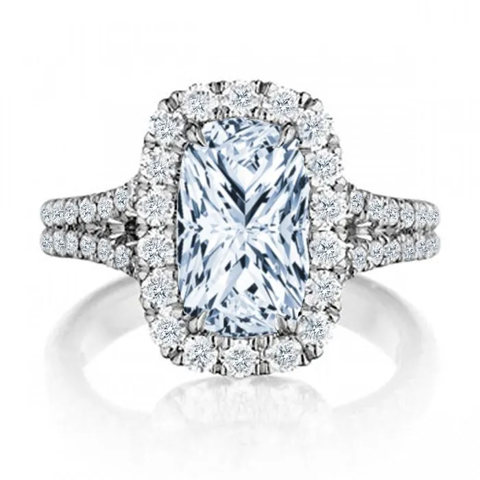 6.00 CARAT RADIANT CUT DIAMOND HALO ENGAGEMENT RING