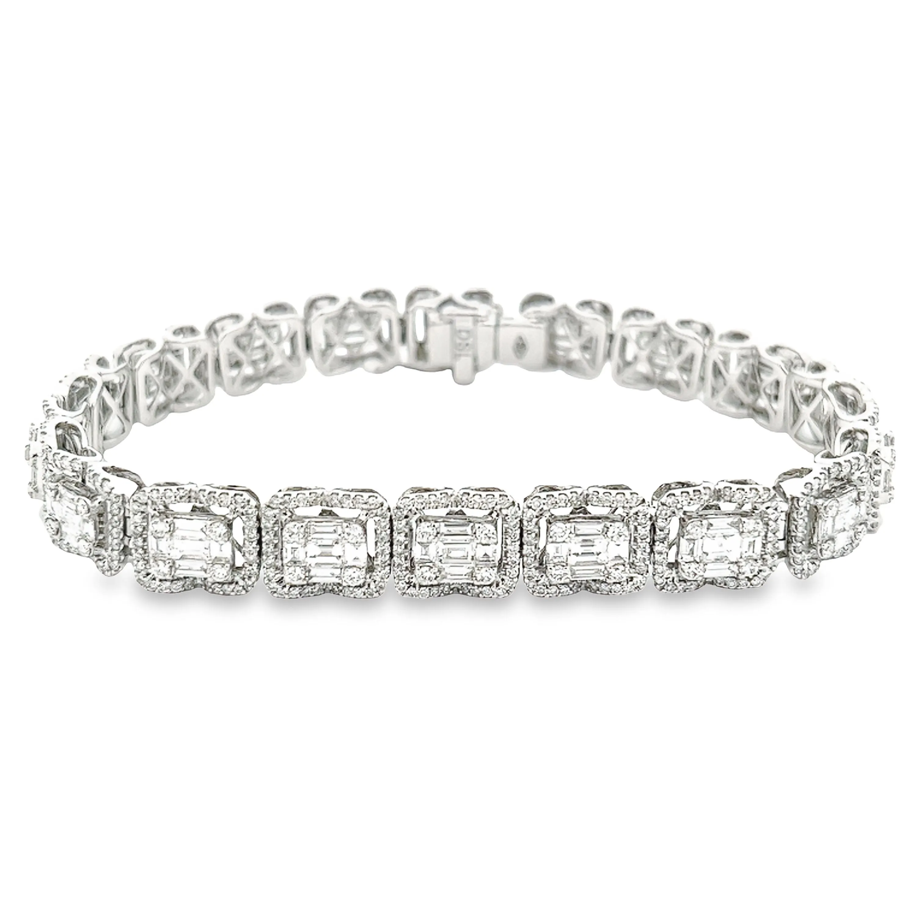 6.83ct 18k White Gold Diamond Bracelet