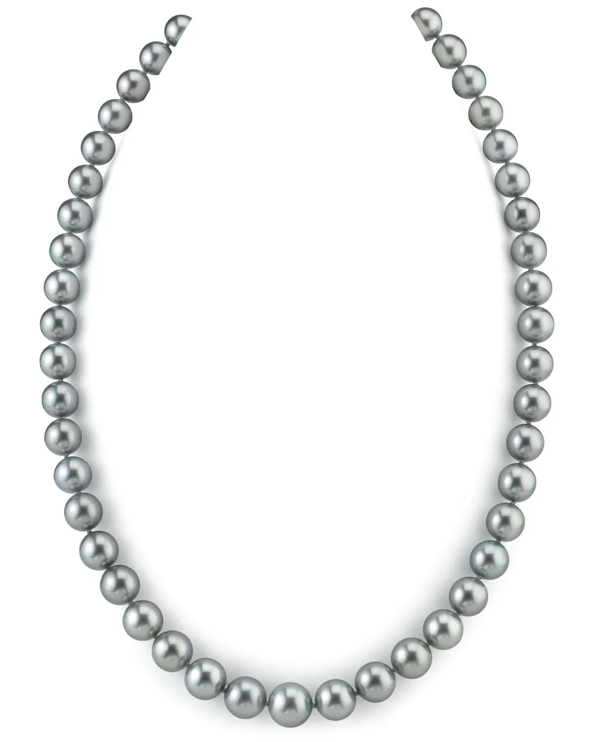 9-11 mm Silvery-Green Tahitian South Sea Pearl Necklace - AAAA Quality