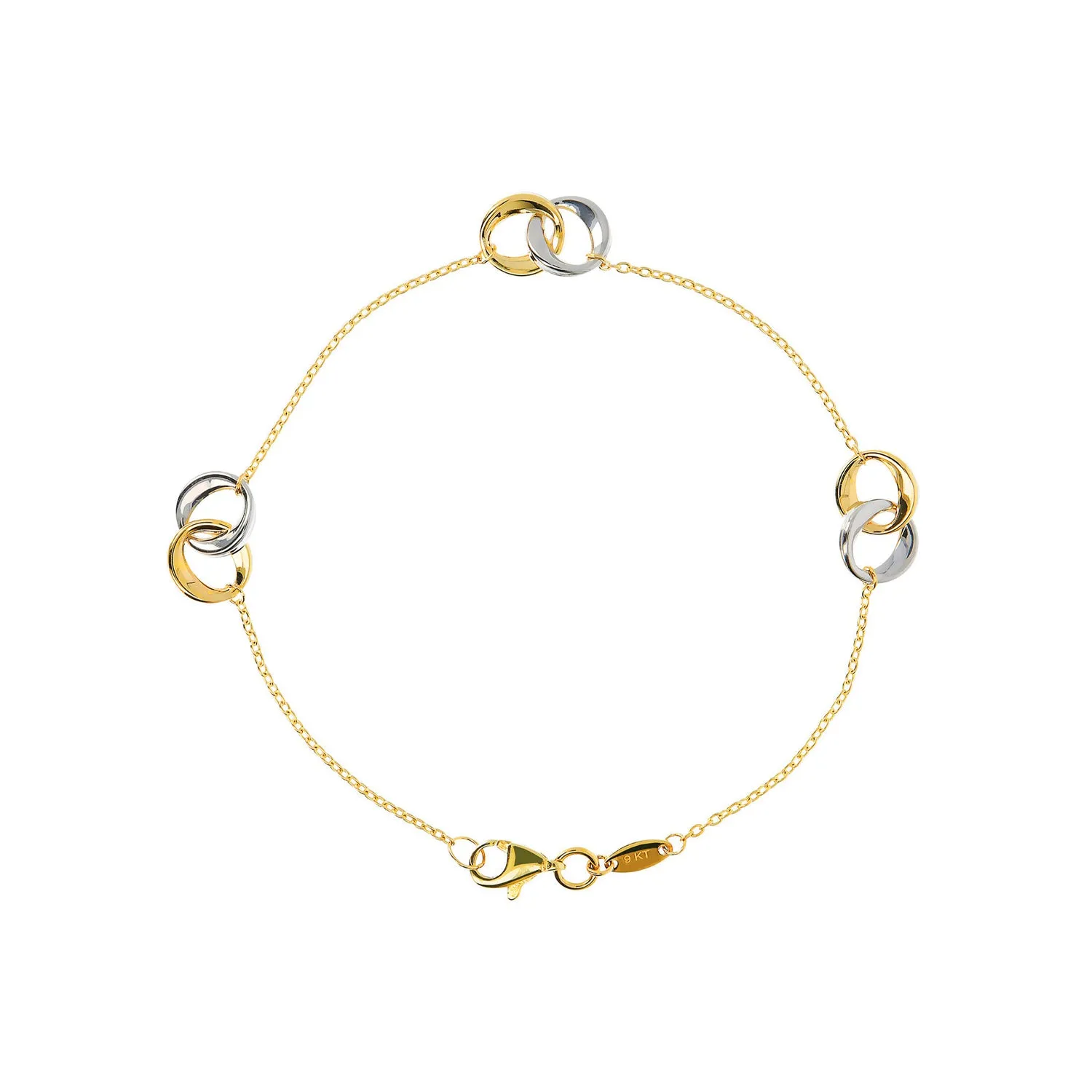 9K Yellow and White Gold Bracelet - WSGD90009.BIC