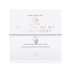 A Little Will You Be My Godmother Silver 17.5cm Stretch Bracelet 3888