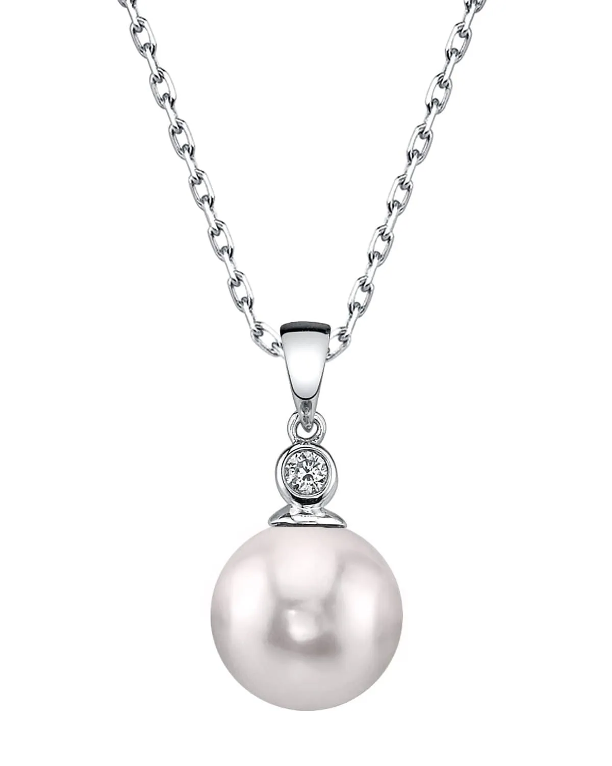 Akoya Pearl & Diamond Michelle Pendant- Choose Your Pearl Color