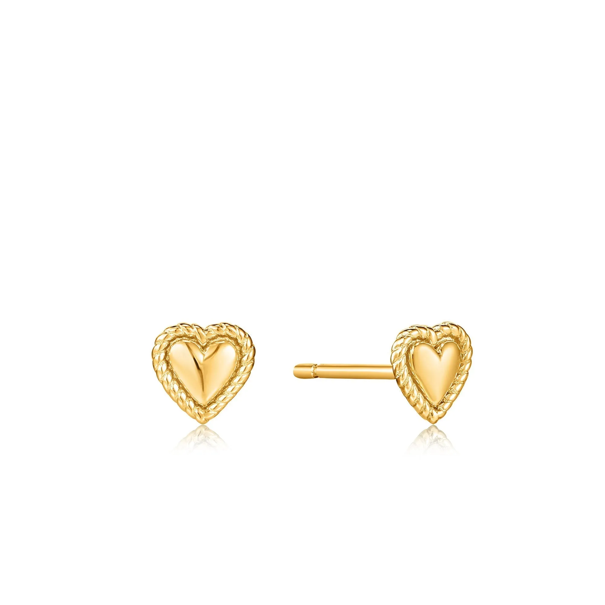 Ania Haie Gold Rope Heart Stud Earrings