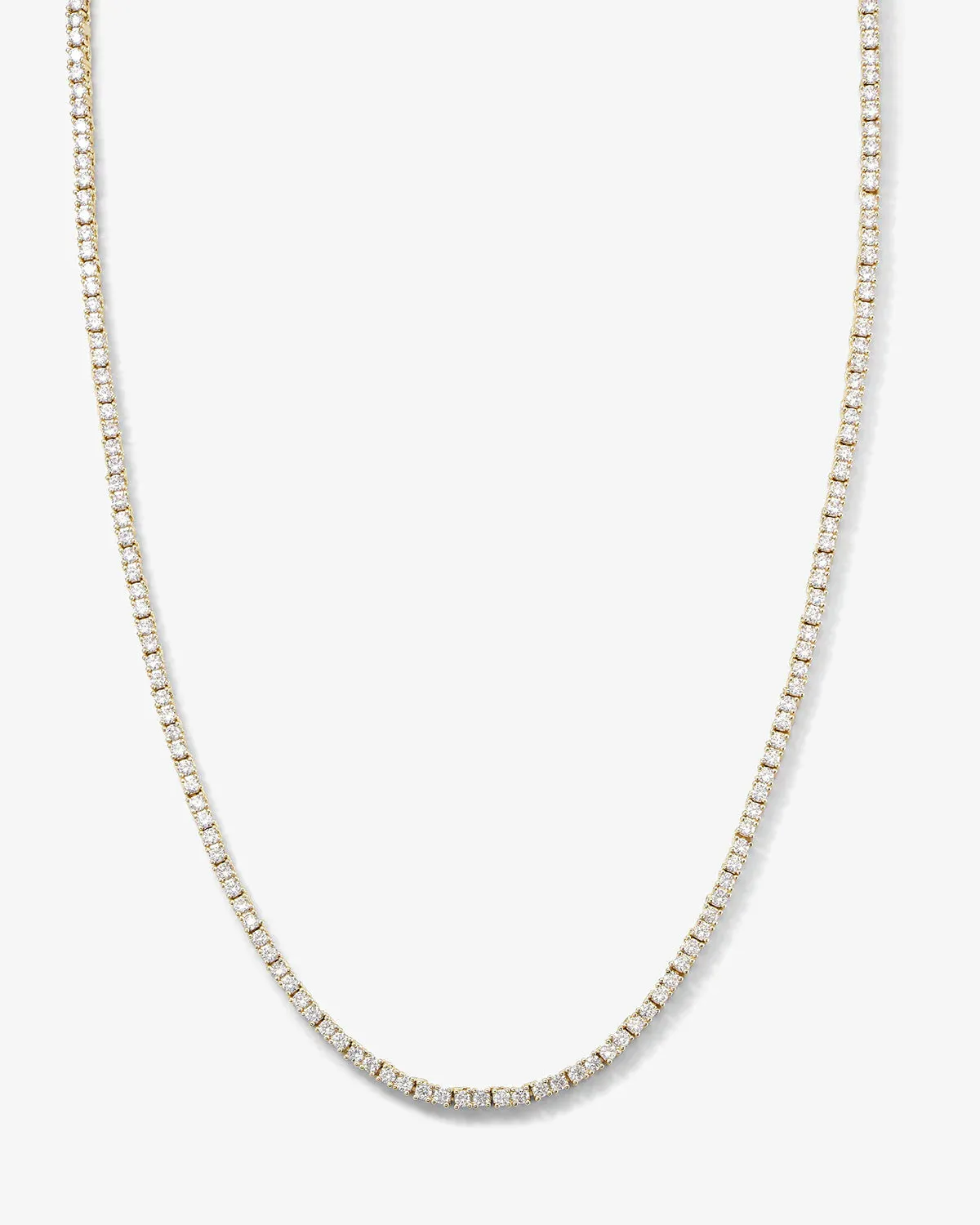 Baby Heiress Tennis Necklace Gold|White Diamondettes