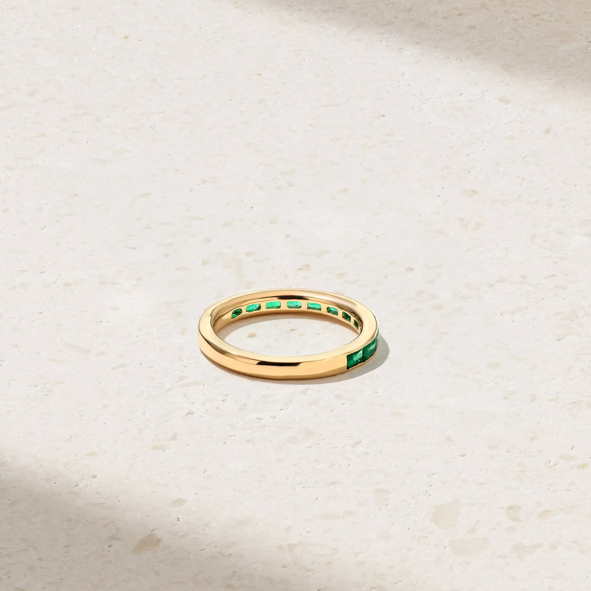 Baguette Emerald Thread Ring