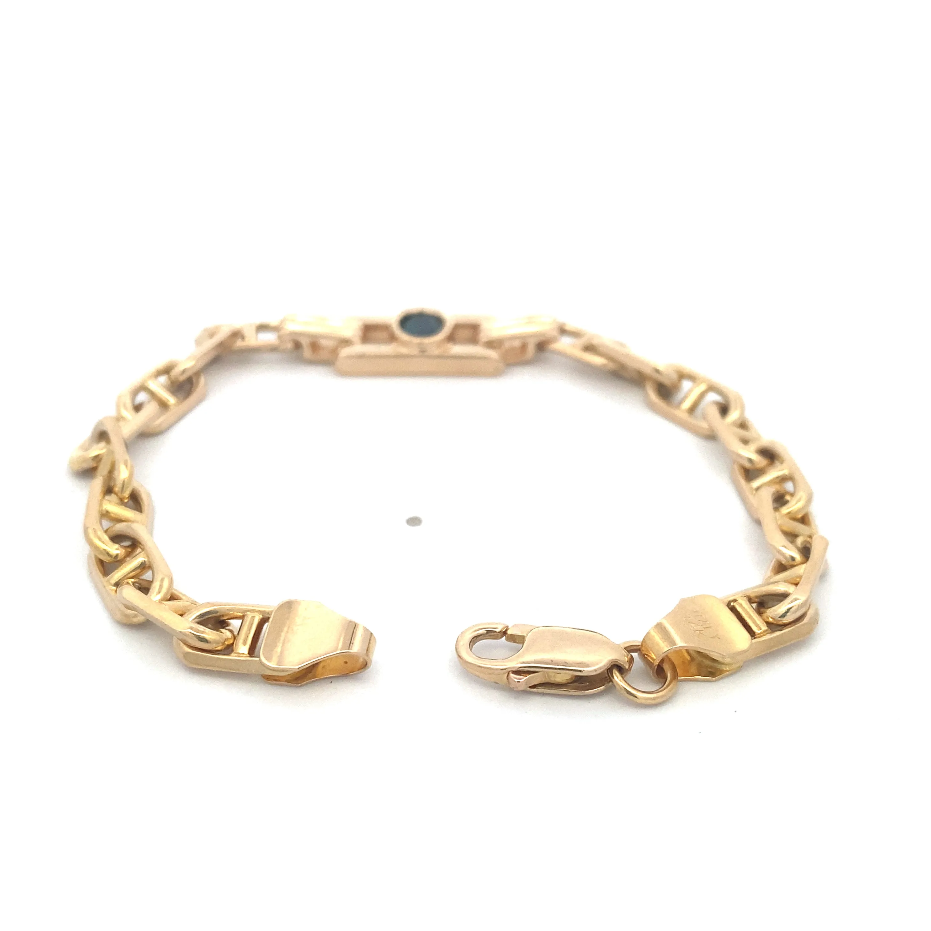 BCJ Estate Jewelry Yellow Gold Sapphire Fancy Link Bracelet