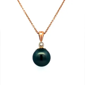 Beeghly & Co. Rose Gold Drop Style Pearl Pendant