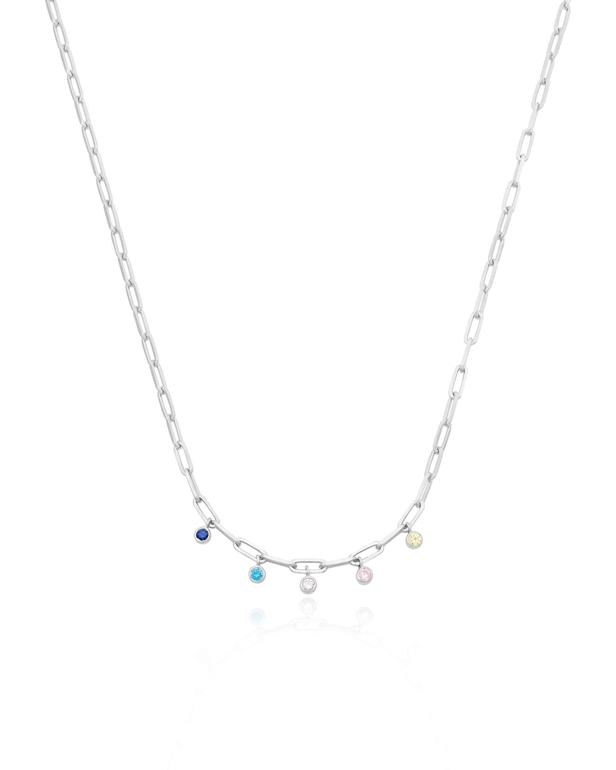 Bermuda Birthstone Necklace  - 925 Sterling Silver