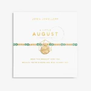 Birthstone August Aventurine Gold 17.5cm Stretch Bracelet 6139