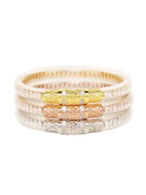 BuDhaGirl Crystal Clear Three Kings All Weather Bangles MD - (Set of 3)