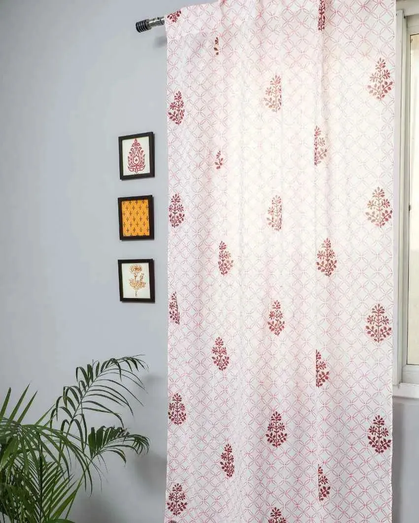 Bunz’s Red Bangles Hand Block Printed Door Curtain | 7 ft x 3.6 ft