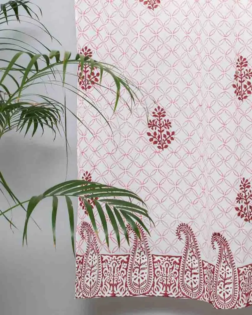 Bunz’s Red Bangles Hand Block Printed Door Curtain | 7 ft x 3.6 ft