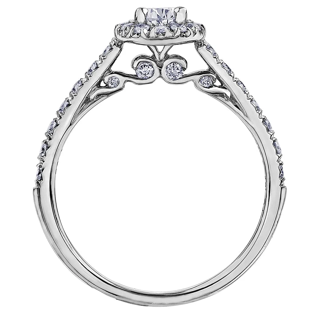 Canadian Pear Shaped Diamond Halo Engagement Ring