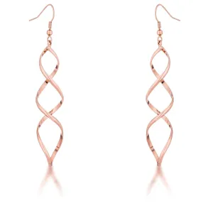 Casilda Rose Gold Twist Dangle Earrings