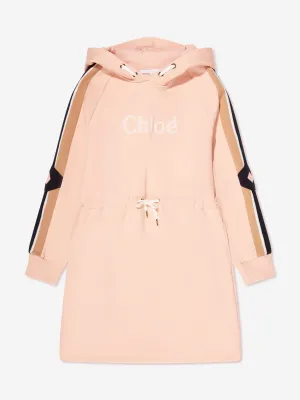 Chloé Girls Hooded Sweatshirt Dress in Pink