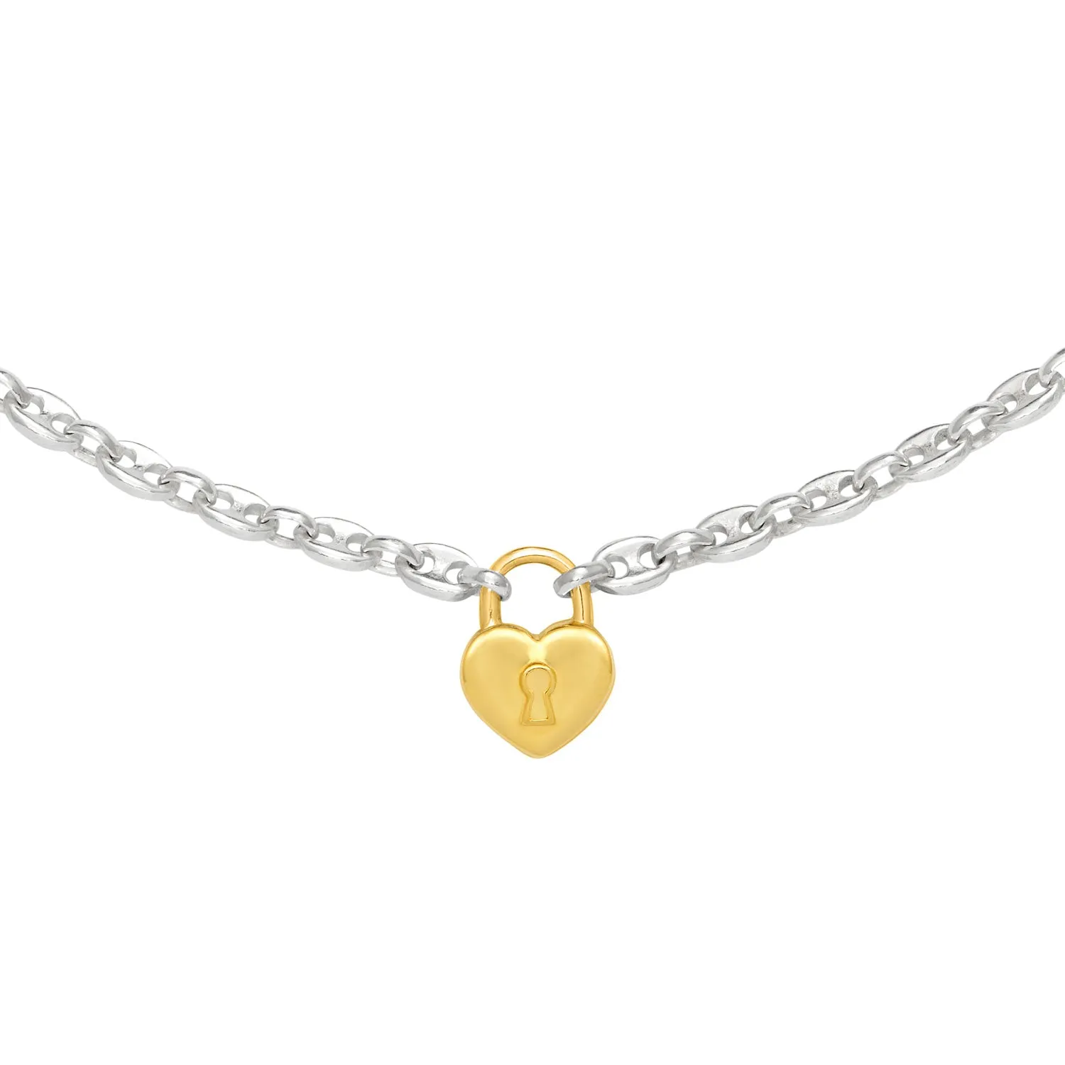 Chunky Padlock Heart Necklace