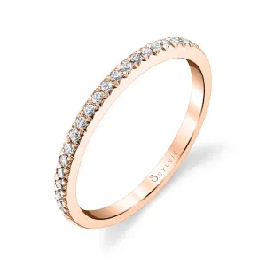 Classic Diamond Wedding Band 18k Gold Rose