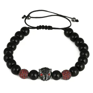 Classy Men Red Black Leopard Bracelet