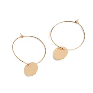 Dainty Gold Hoop with Dangle Earrings