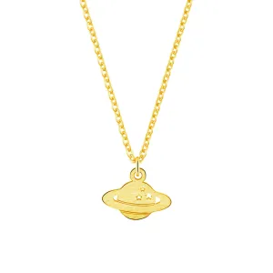 Dainty Star Planet Saturn Pendant Necklaces For