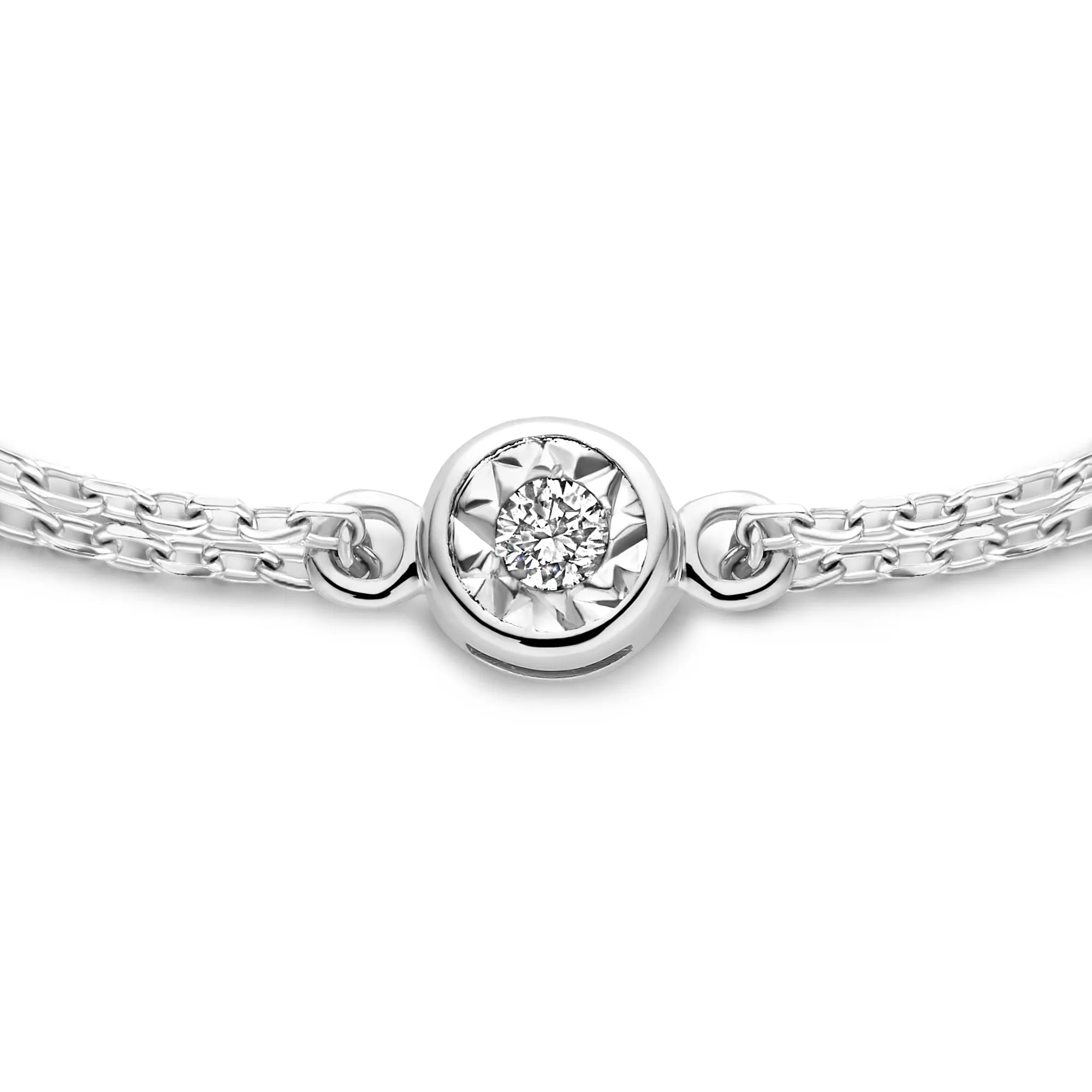 De la Paix Inaya 14 karat white gold bracelet with diamond 0.02 carat