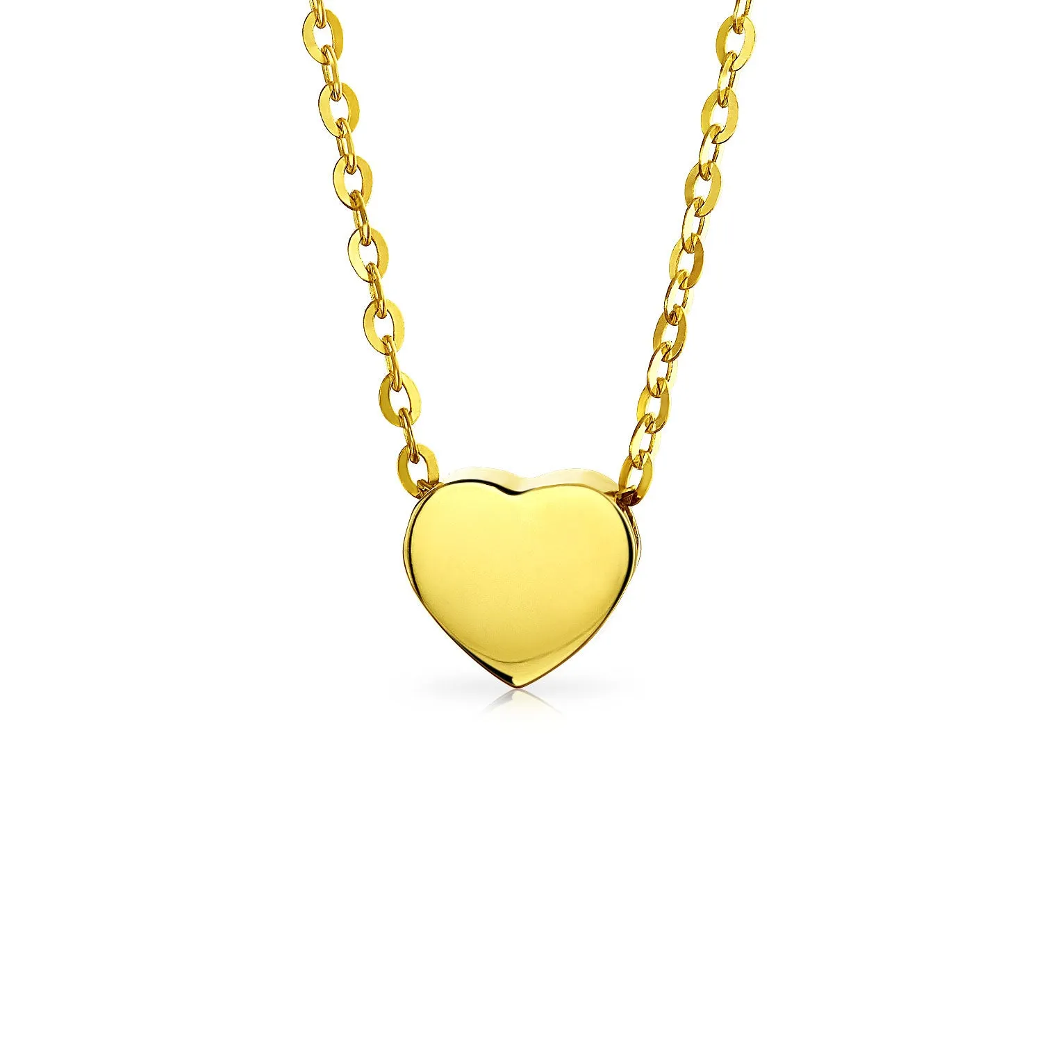 Delicate 14K Yellow Gold Heart Shape Pendant Necklace - Petite and Romantic Design