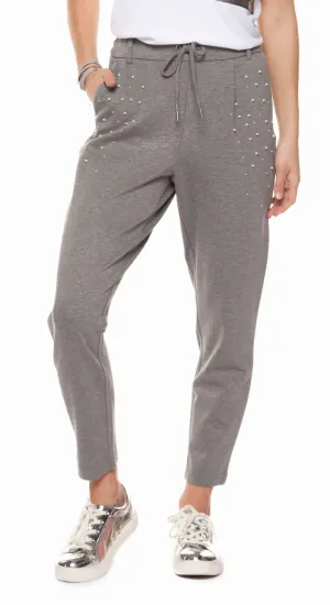 Dex Pull-On sweat pant with pearl studs details