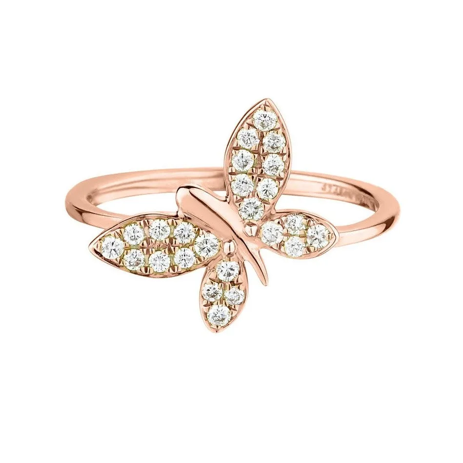 DIAMOND BUTTERFLY RING